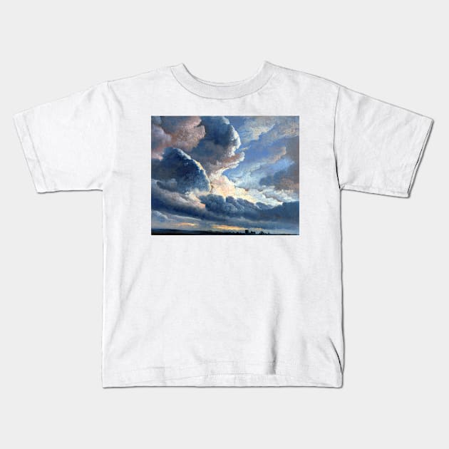 Simon Alexandre Clément Denis Study of Clouds with a Sunset near Rome Kids T-Shirt by pdpress